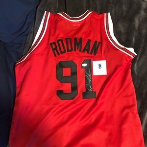 Dennis Rodman autograph jersy with a coa